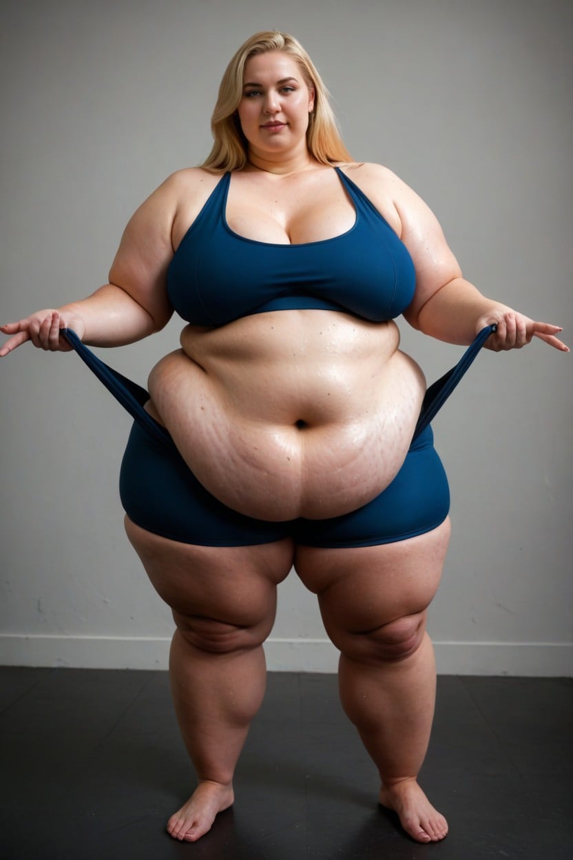Fat Rolls On Arms, Flabby Cheeks, Stained In Food BBW AI Porn