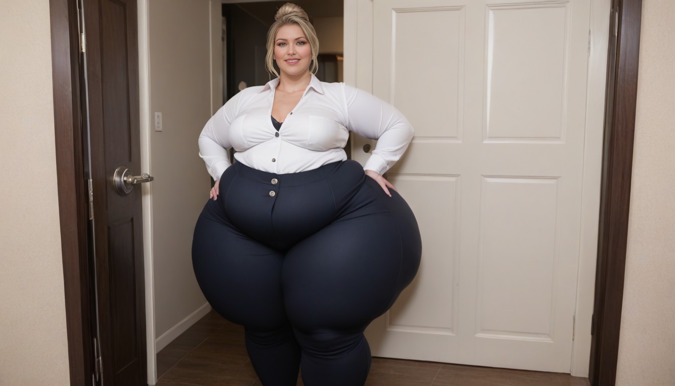 Hips Wider, Extremely Tight Suit Jacket Tearing At Buttons, Tailcoat AI Porn