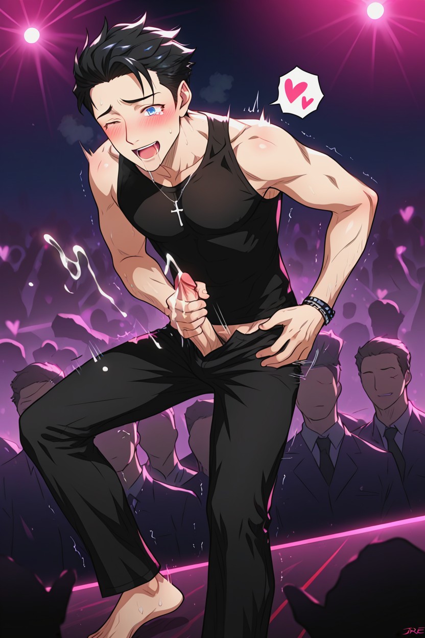 Happy Crying, See-through Clothes, Colourful AI Gay Porn