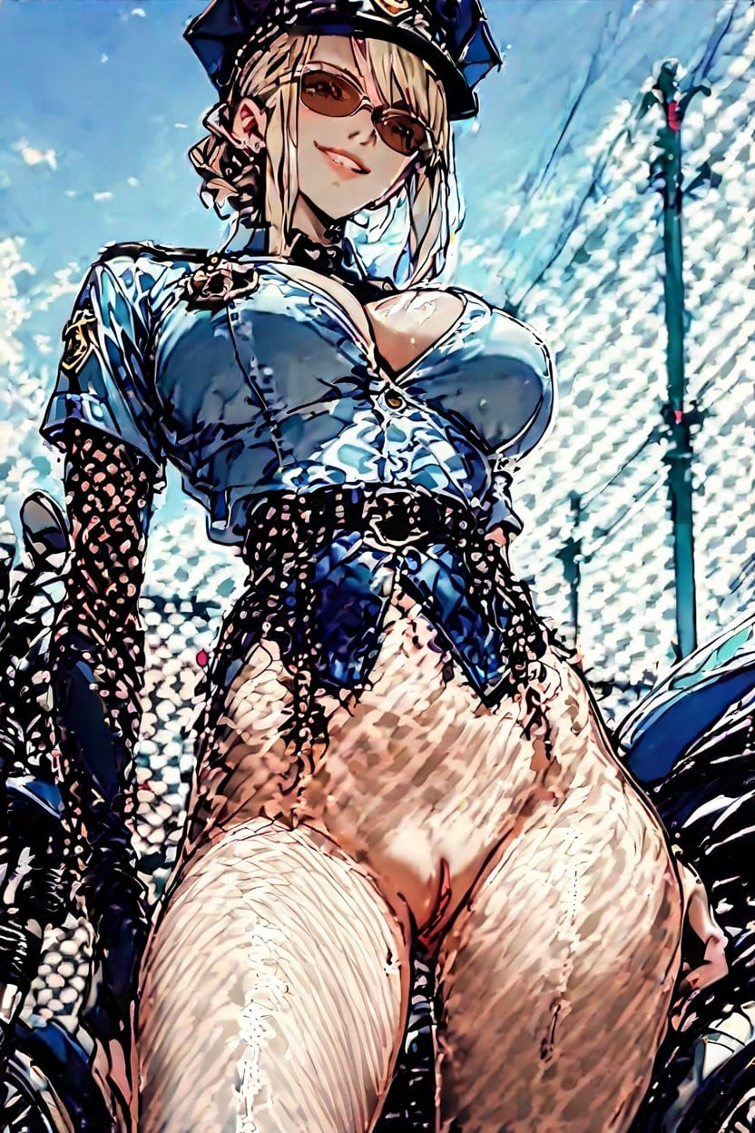Detailed Face, Police Skirt, Detailed Eyes Hentai AI Porn