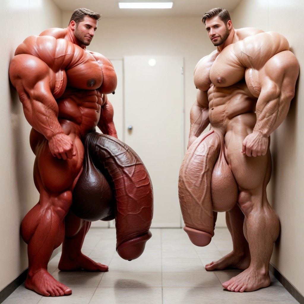 Hyper Thick Cock, Nude, Flaccid Cock Bigger Than Leg AI Gay Porn