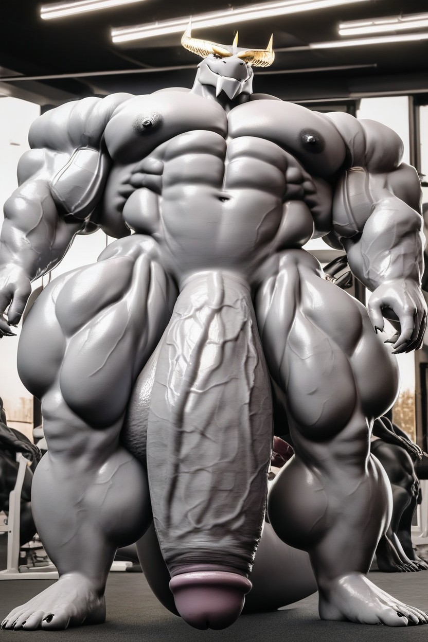 Porn, Gym, Flaccid Extreme Hyper Cock Furry AI Porn