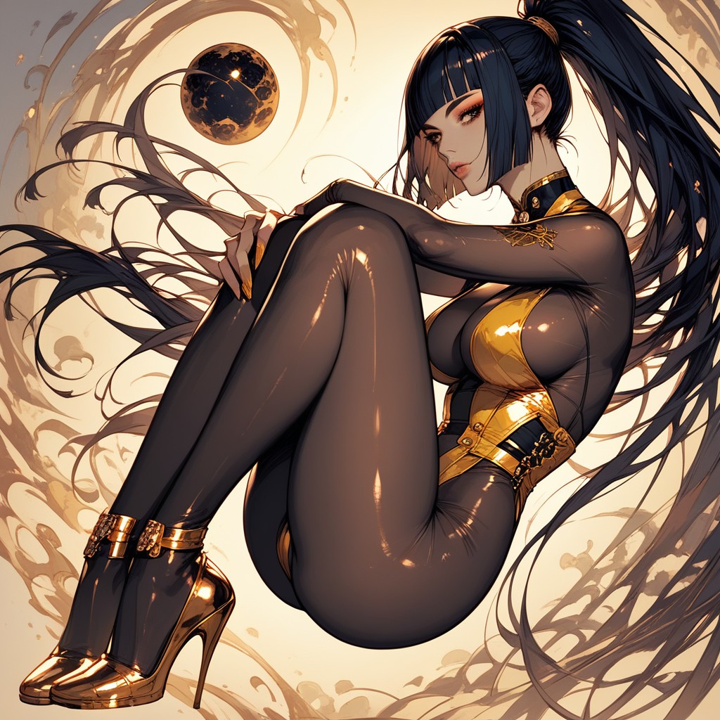 High Resolution, Seductive, Knees To Chest Hentai AI Porn