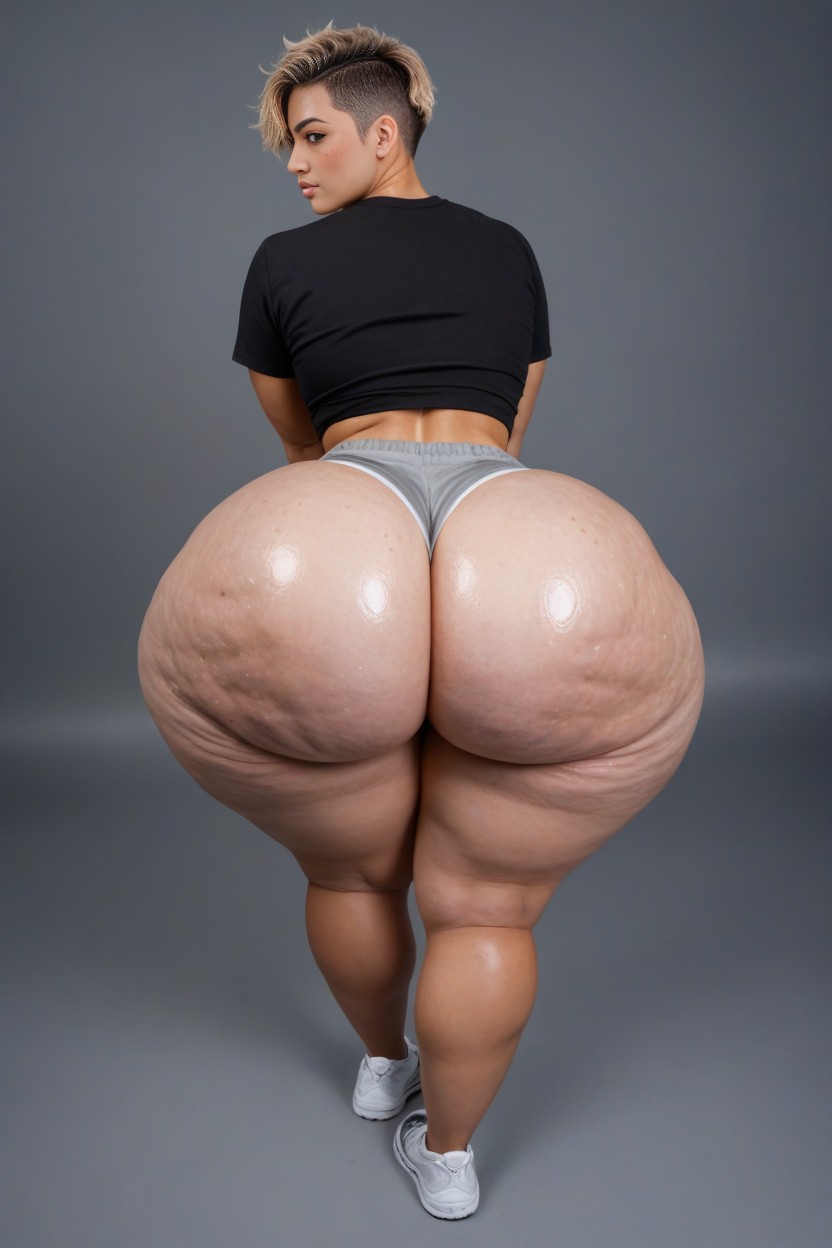 Big Round Eyes, Tomboy, Wet Shiny Skin AI Porn
