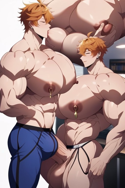 Anal, Massive Pecs, Ginger Hair AI Gay Porn