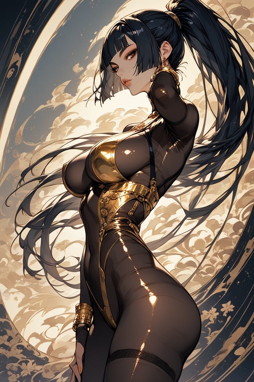 Side View, View Of Edge Of Space Planet Horizon, Panoramic Vista Hentai AI Porn