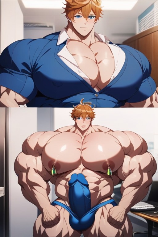 Fat Pecs, Muscular, Multiple Views AI Gay Porn