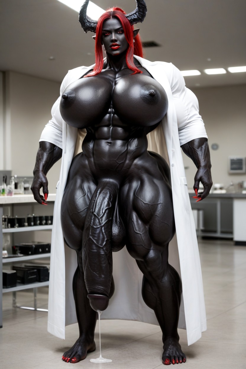 Gigantic Shoulders, Full Body, Barefoot Shemale AI Porn