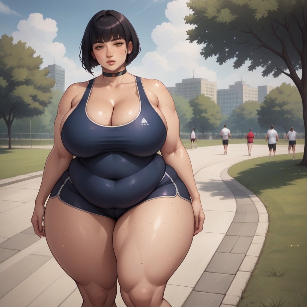 Side View, Sporty Shorts, Fat Rolls Hentai AI Porn
