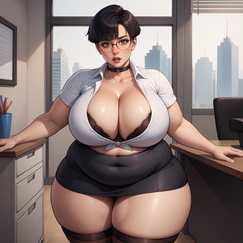 Bangs, Fat Rolls, Beautiful Face Hentai AI Porn