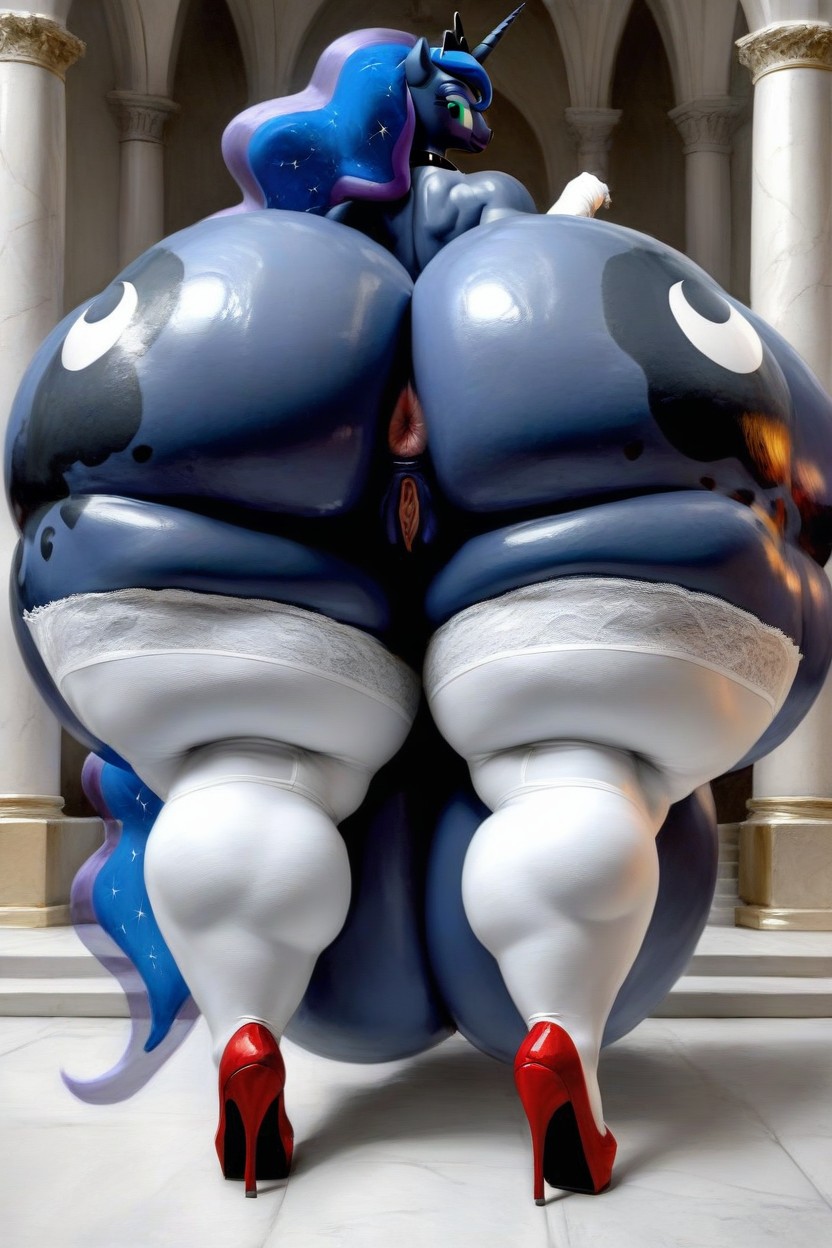 Princess Luna From My Pony, Hyper Bubble Butt, Huge Ass Furry AI Porn