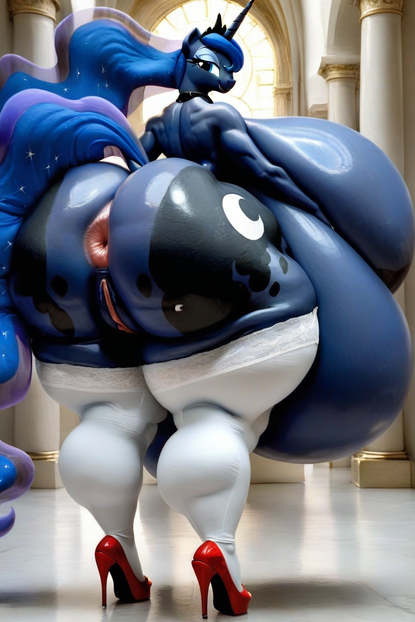 Giant Massive Ass, Face Looking Back, Gigantic Booty Furry AI Porn