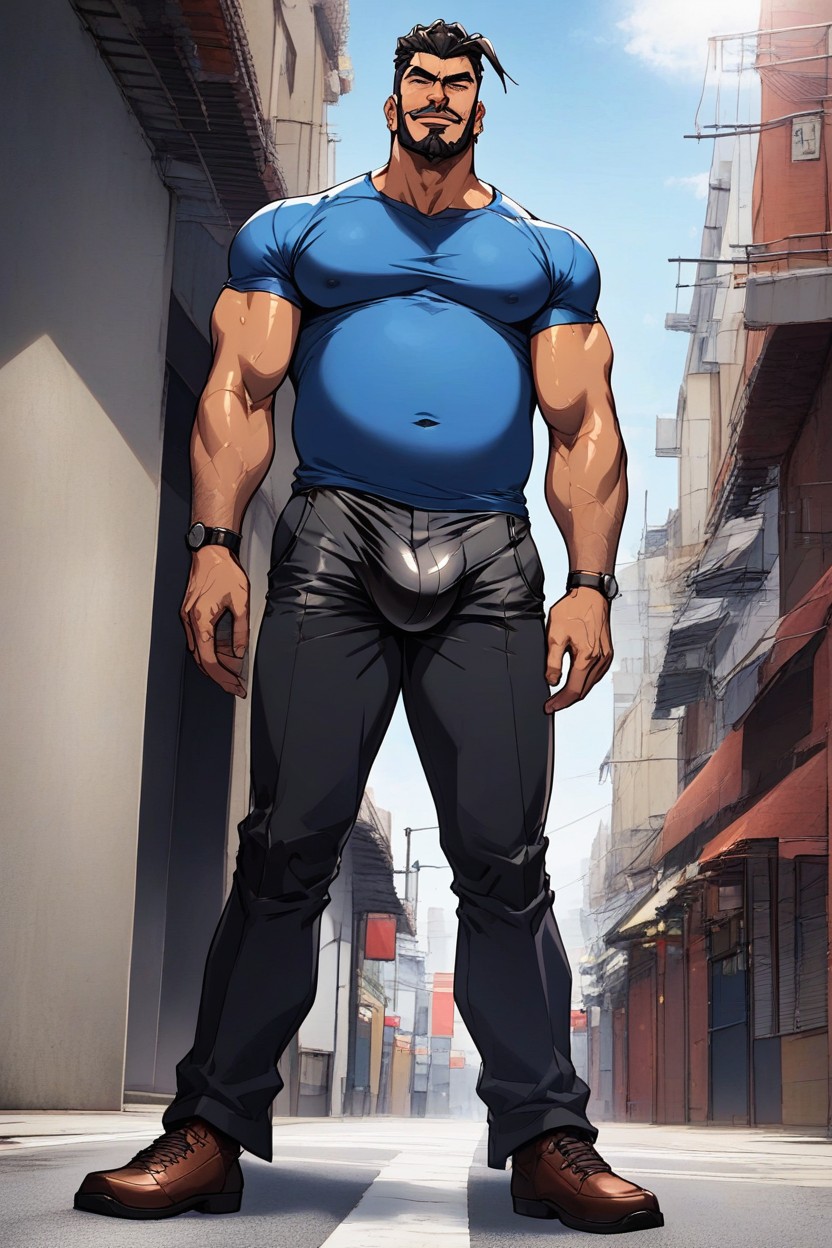 Vollbild Graphic Novel Style, Thick, Full Body AI Gay Porn