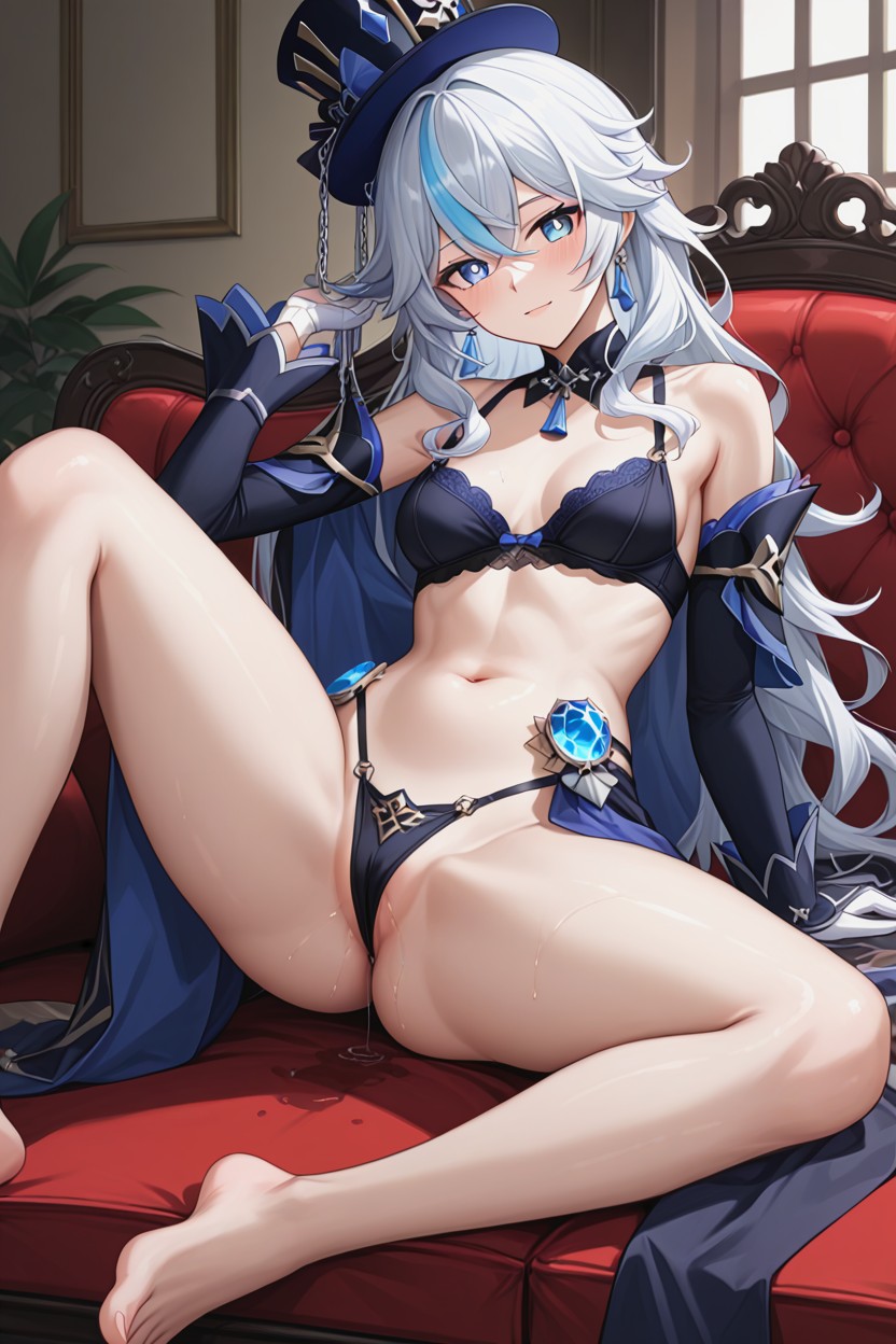 Skinny, Hair With Blue Highlights, 18+ Hentai AI Porn
