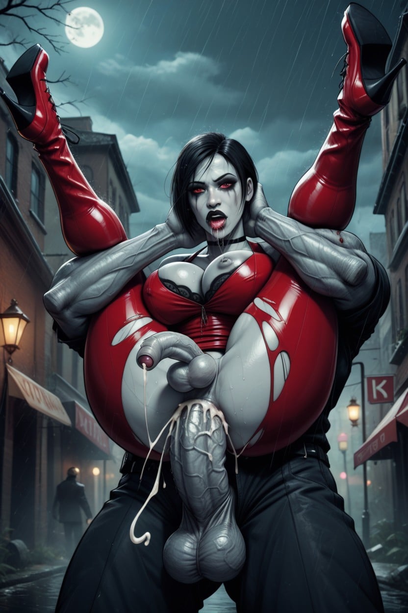 Gray Skin Zombie, Cumming While Fucked, Art Style Of Devil Hs Shemale AI Porn