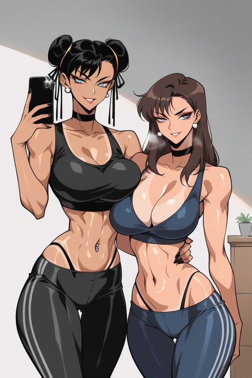 Thighs Exposed, Smirk, Blue Eyes Hentai AI Porn