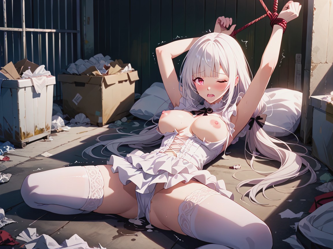 Lying Back, Blush, Horny Hentai AI Porn