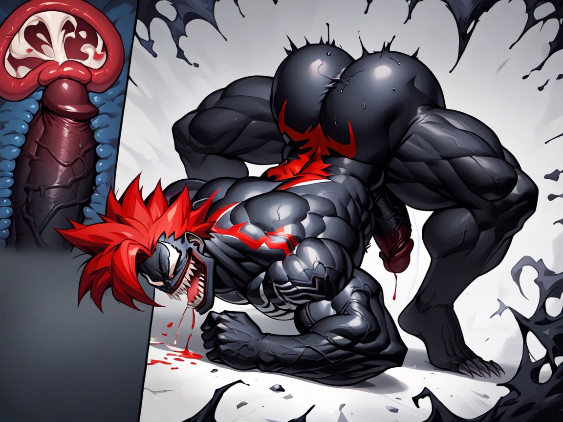 Red Venom Fuck From The Anus To The Stomach, Goku Shorter Twice Than Venoms, Ass Up AI Gay Porn