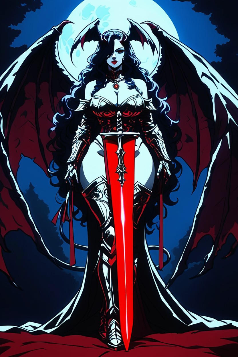Night, Succubus, Holding Huge Hentai AI Porn