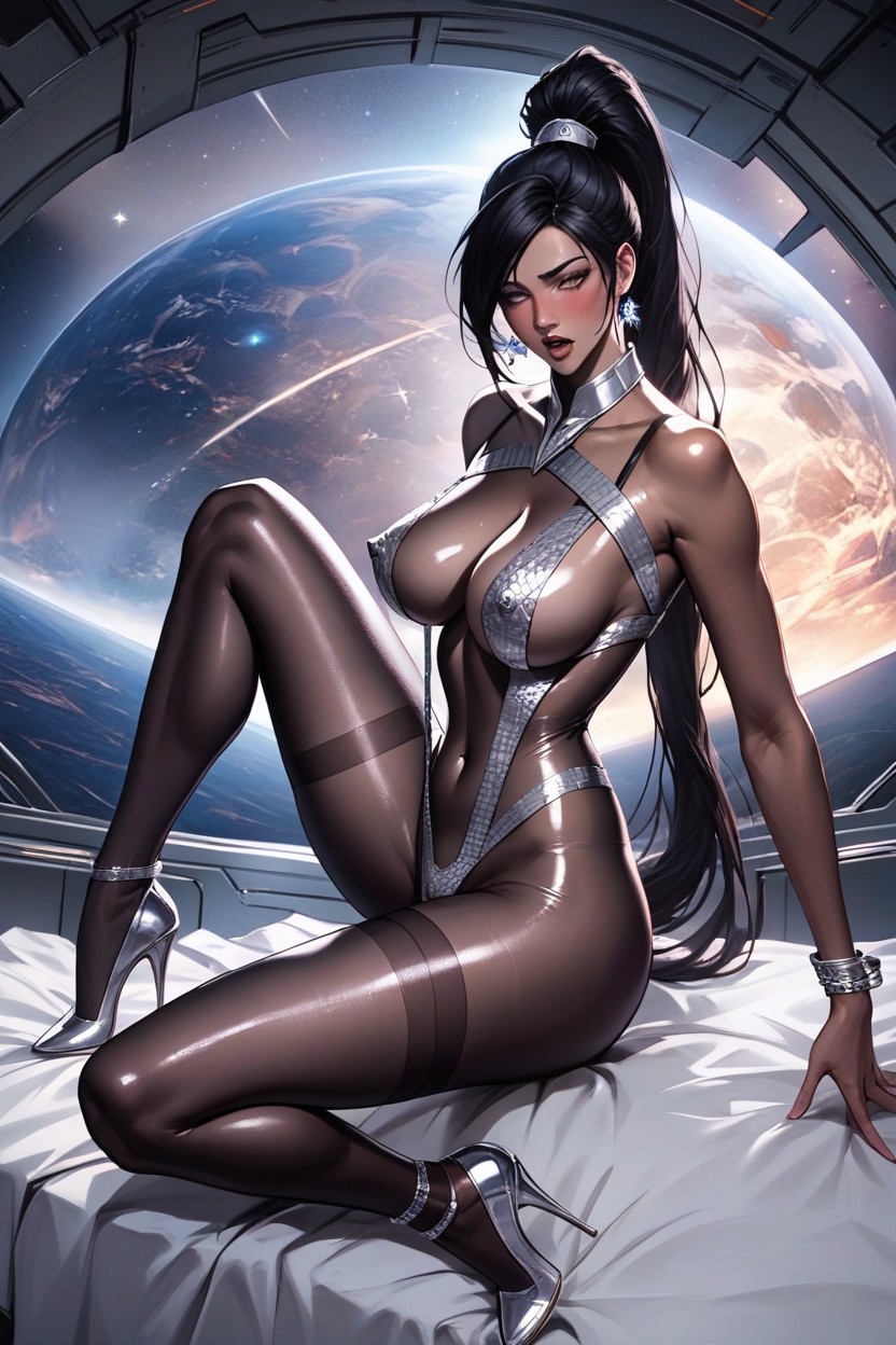 Very Long High Ponytail, Backlit, High Resolution Hentai AI Porn