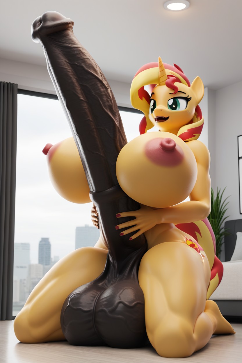 Gigantic Penis, Penis Bigger Than Body, View From Afar Furry AI Porn