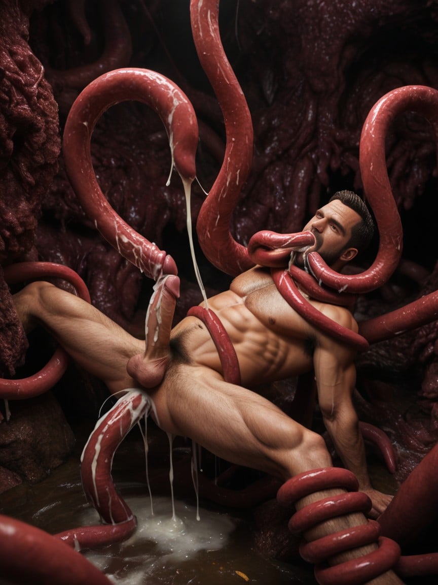 Mustache, Swallow Tentacles, Tentacles AI Gay Porn