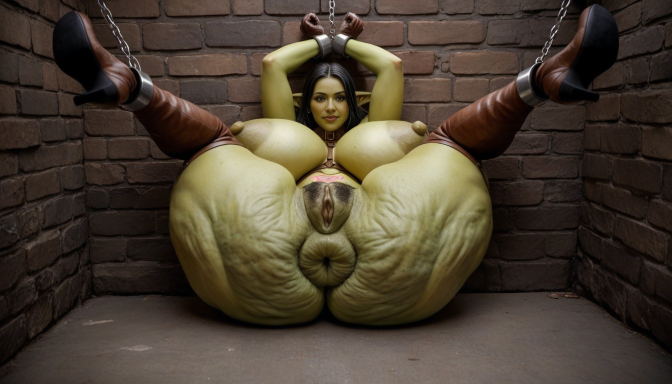 Mounted To Wall, Fat Pussy, Gold Crown AI Porn