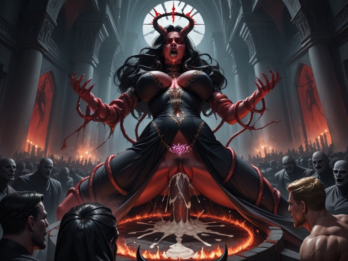 Clothed, Horny, Chalice In Altar AI Porn