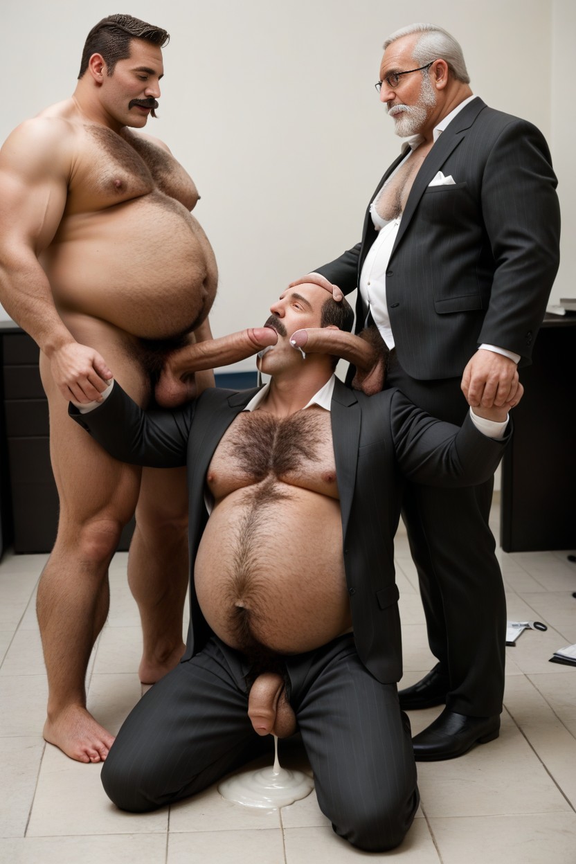 Kneeling On Floor, Dripping Cum, Hyper Long Foreskin Foreskin Touching Floor AI Gay Porn