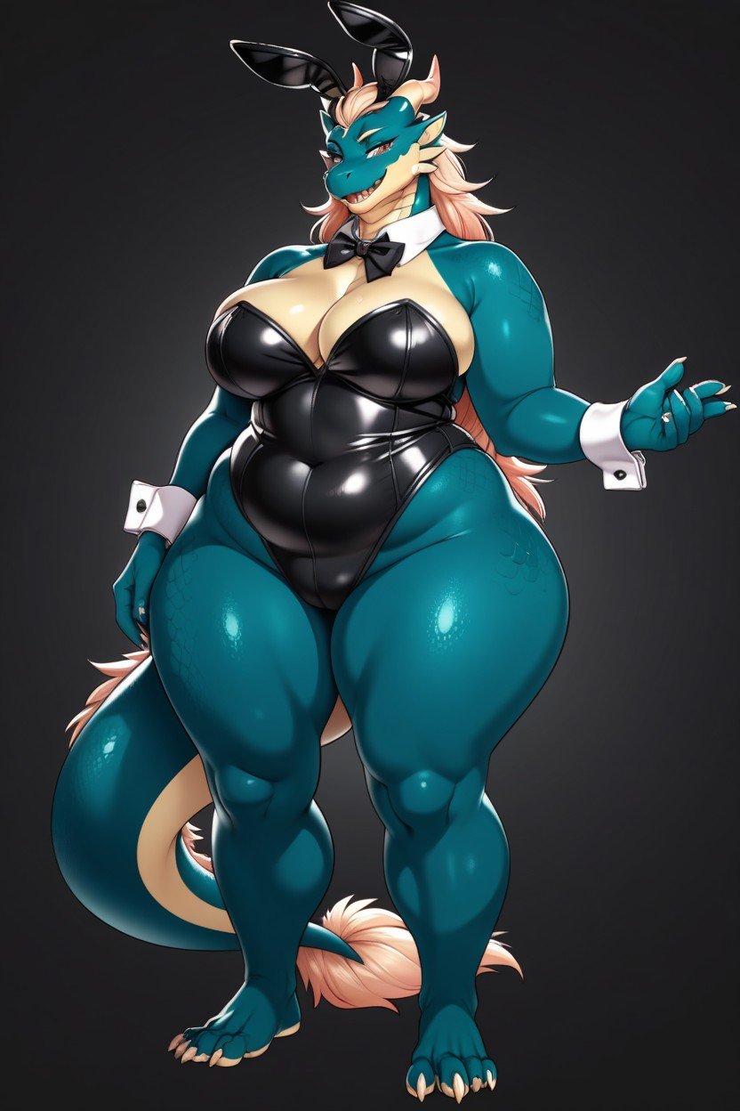 Bbw, Bunny Costume, Dragon Furry AI Porn