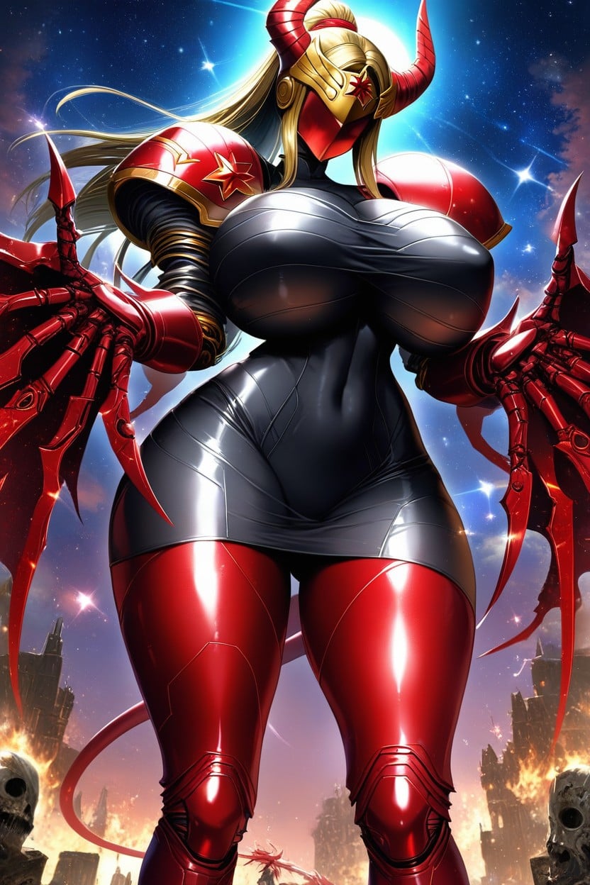Wide Hips, Black Skirt, Night AI Porn
