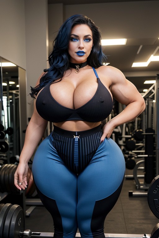 Black Mascara, Giant Saggy Breasts, Feminine AI Porn