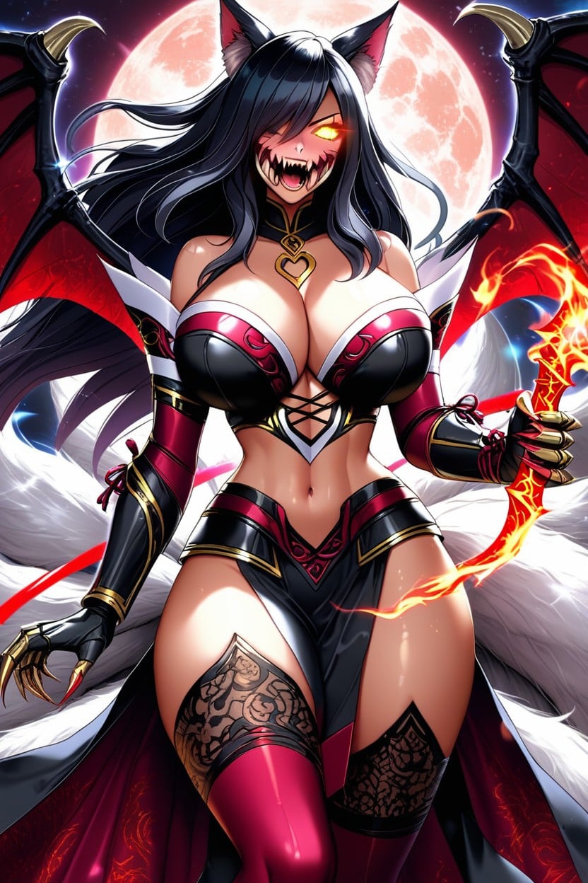 Hyper Breast Expansion, Glowing Eyes, Yellow Eyes Hentai AI Porn