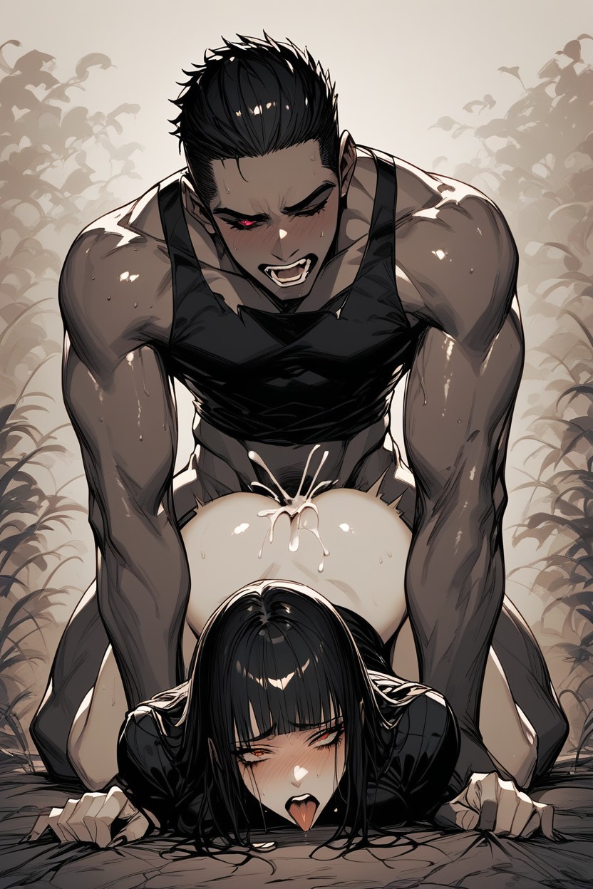 The Black Top Is Tall And Muscular And Had Dreadlocks And Totally Destroys The Lad, Dark Brown Skin, Or With Ripped Clothes AI Gay Porn
