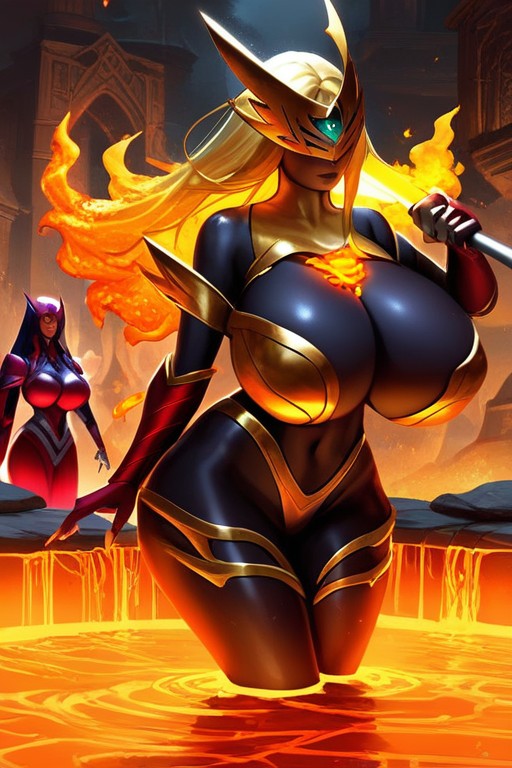 Pecho Colosal, Magma Armor On Waist, Lava Pool Porno latina IA