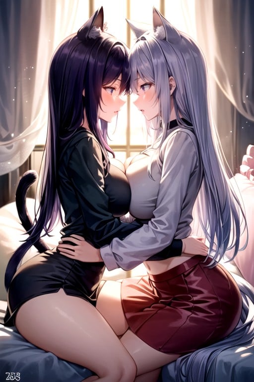 Duo Women, Skirt, Sfw AI Porn