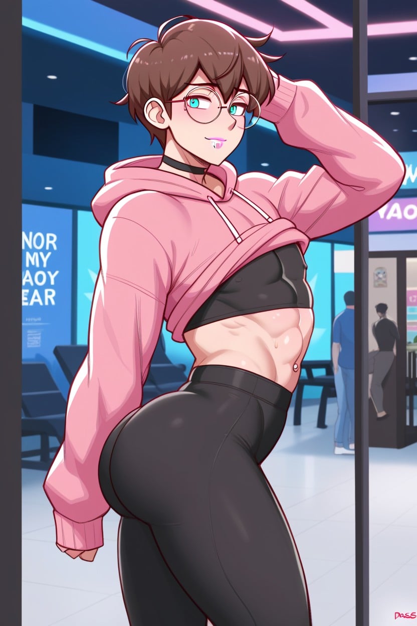 Man, Black Yoga Pants, Ultra Detailed Porno gay IA