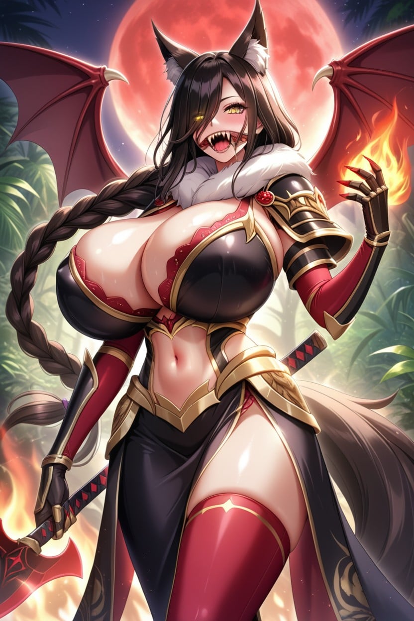 Wavy Hair, Sharp Teeth, "mileena From Mortal Kombat " Hentai AI Porn