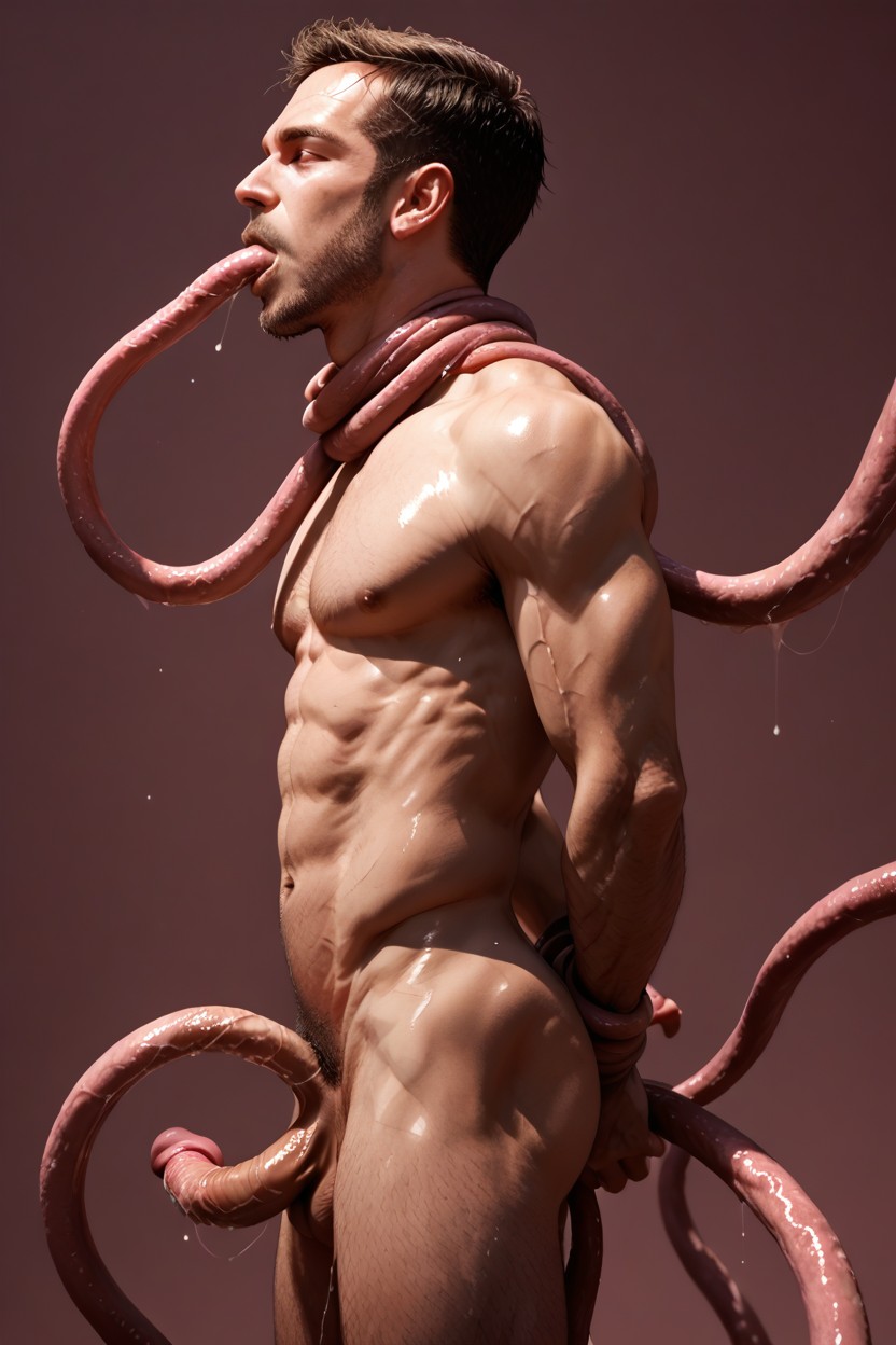 18+, Giant Tentacles Anal, Tentacle Grab Throat AI Gay Porn