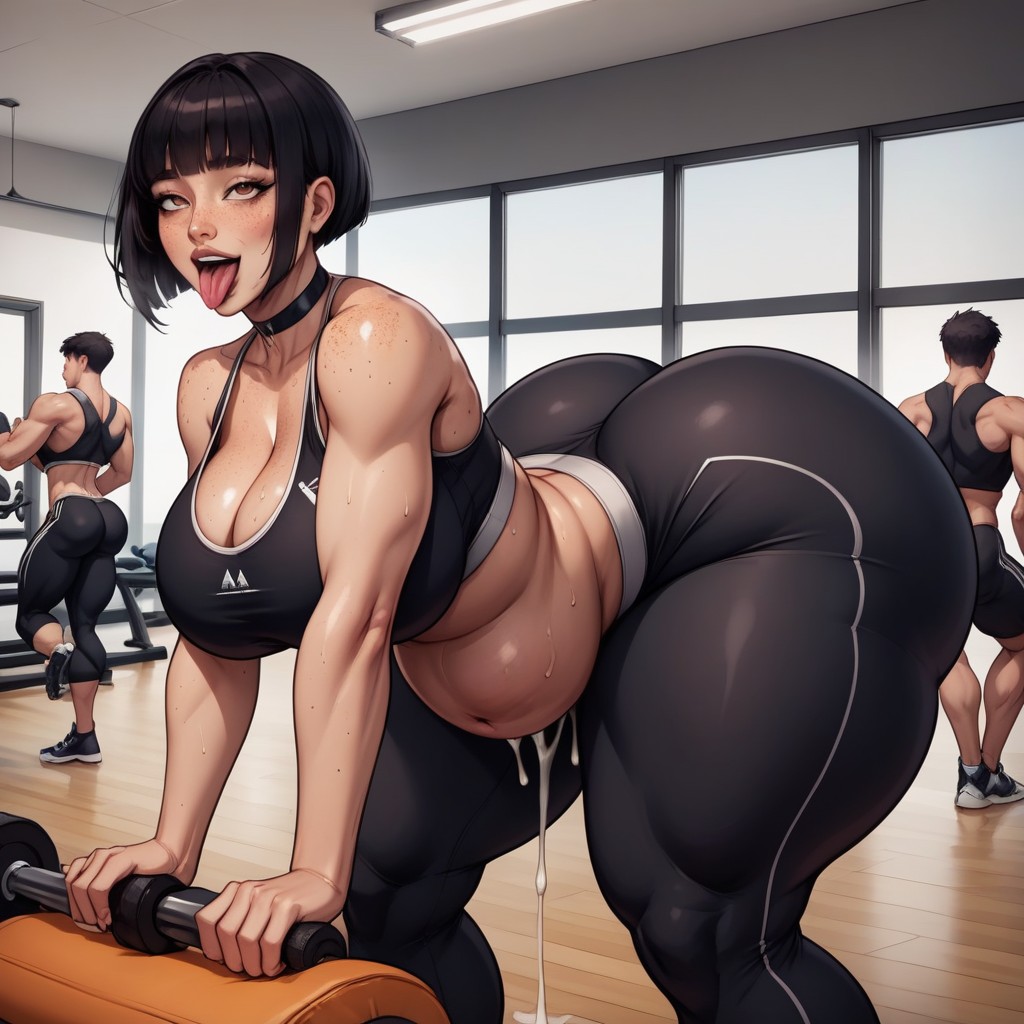 Big Fat Round Obese Thicc Soft Belly, Fat Rolls, Black Man Hentai AI Porn