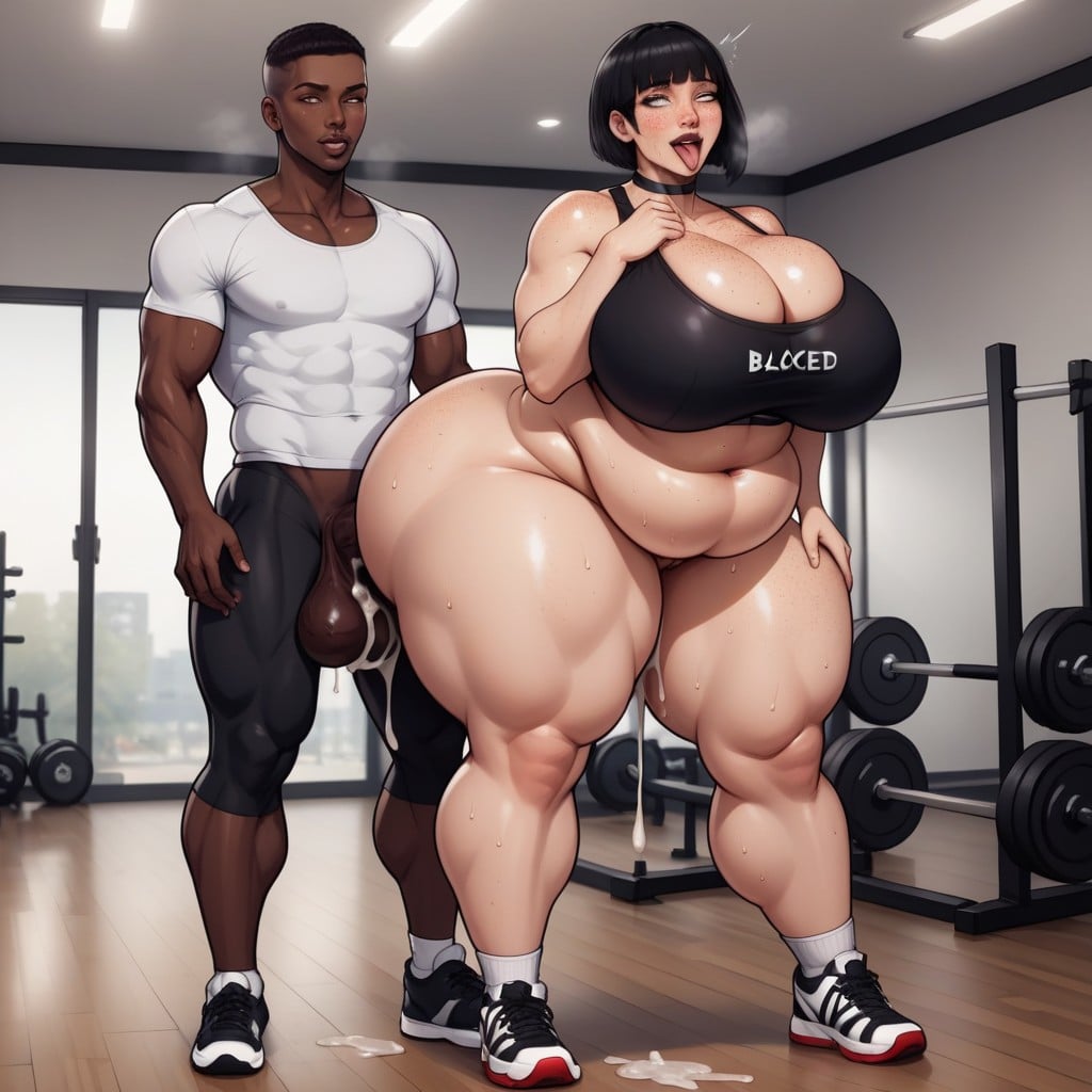 Bobcut, Extremely Large Ass, Very Short Hair Hentai AI Porn
