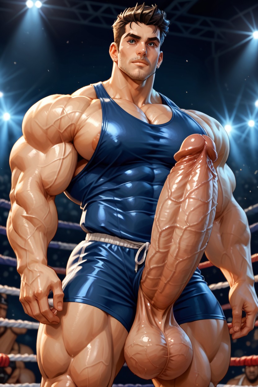 Splash Art, Veiny Muscles, Lean Waist AI Gay Porn