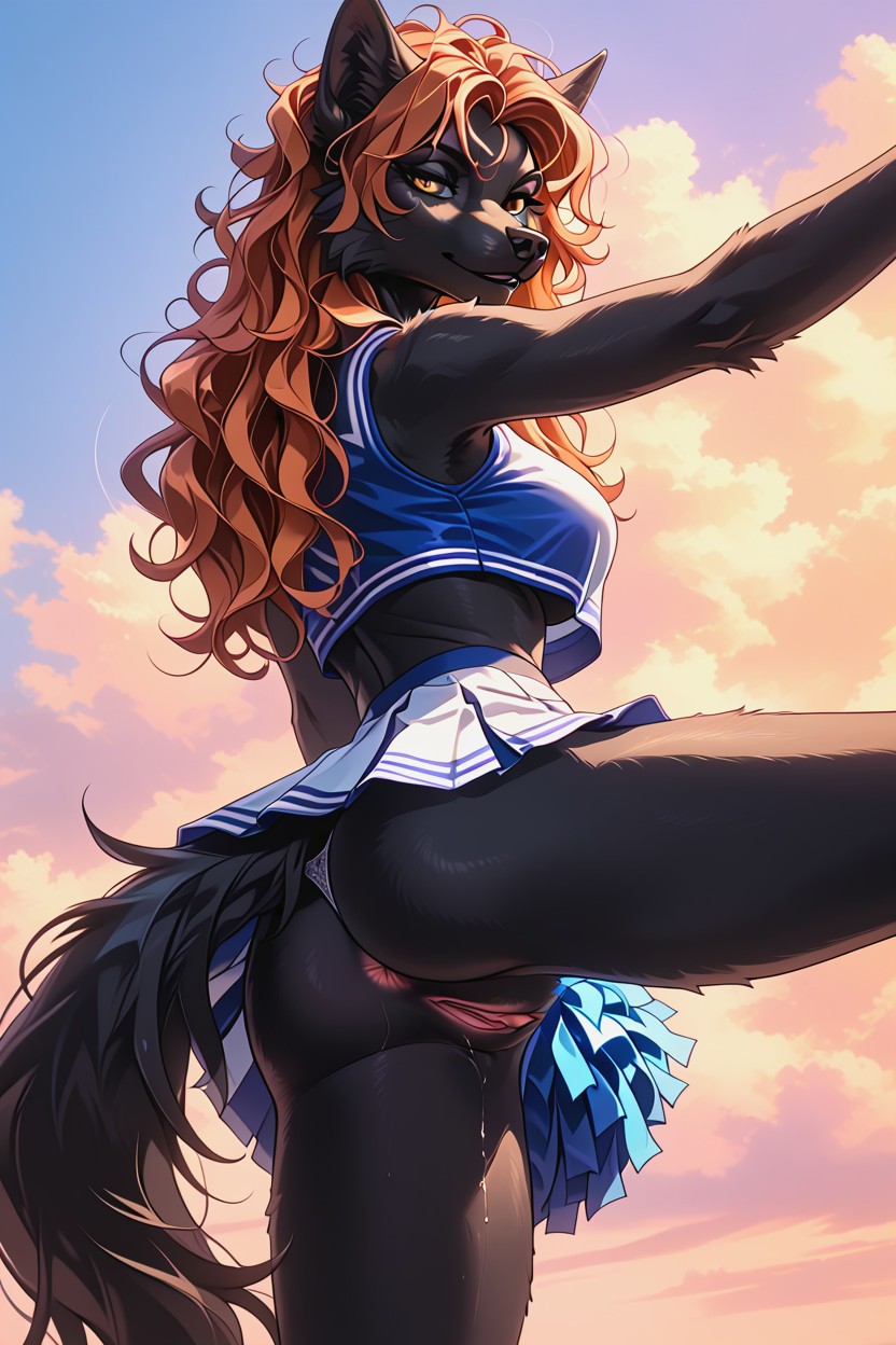 Sexy Pose, Beautiful, Fit Furry AI Porn