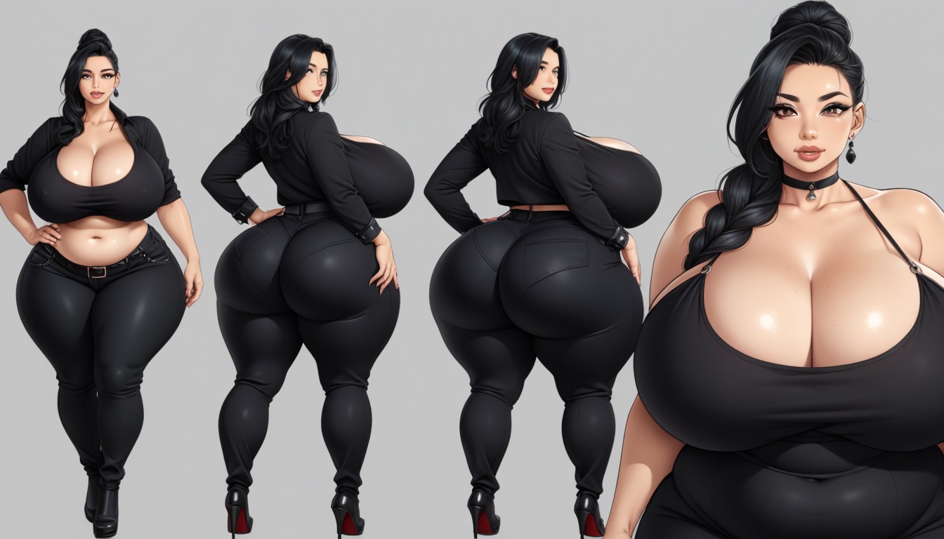 The Most Perfect Sexy Thick Plump Very Fat Asian American Woman, The Most Perfect Face, Hyper Mega Fat Ass Expansion BBW AI Porn