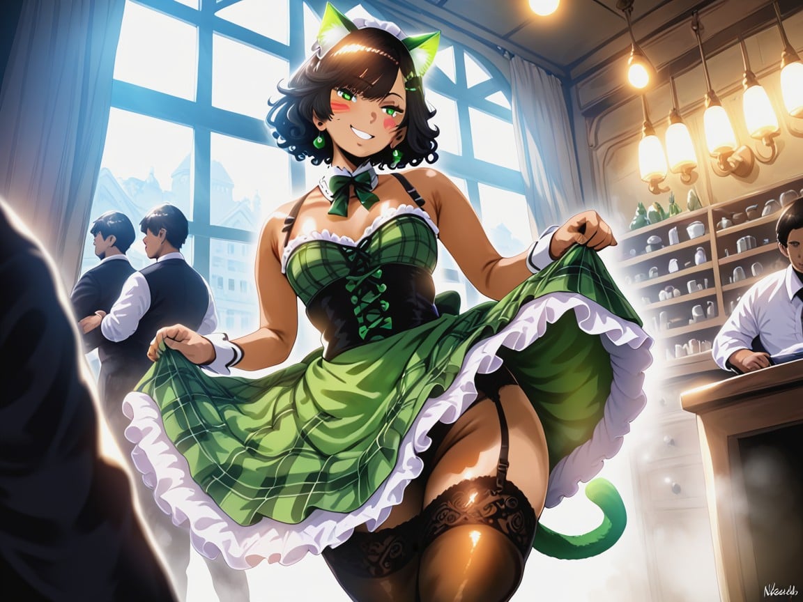 Green Tight Dress, Mansion Location, Sharp Focus Effects Porno latina IA