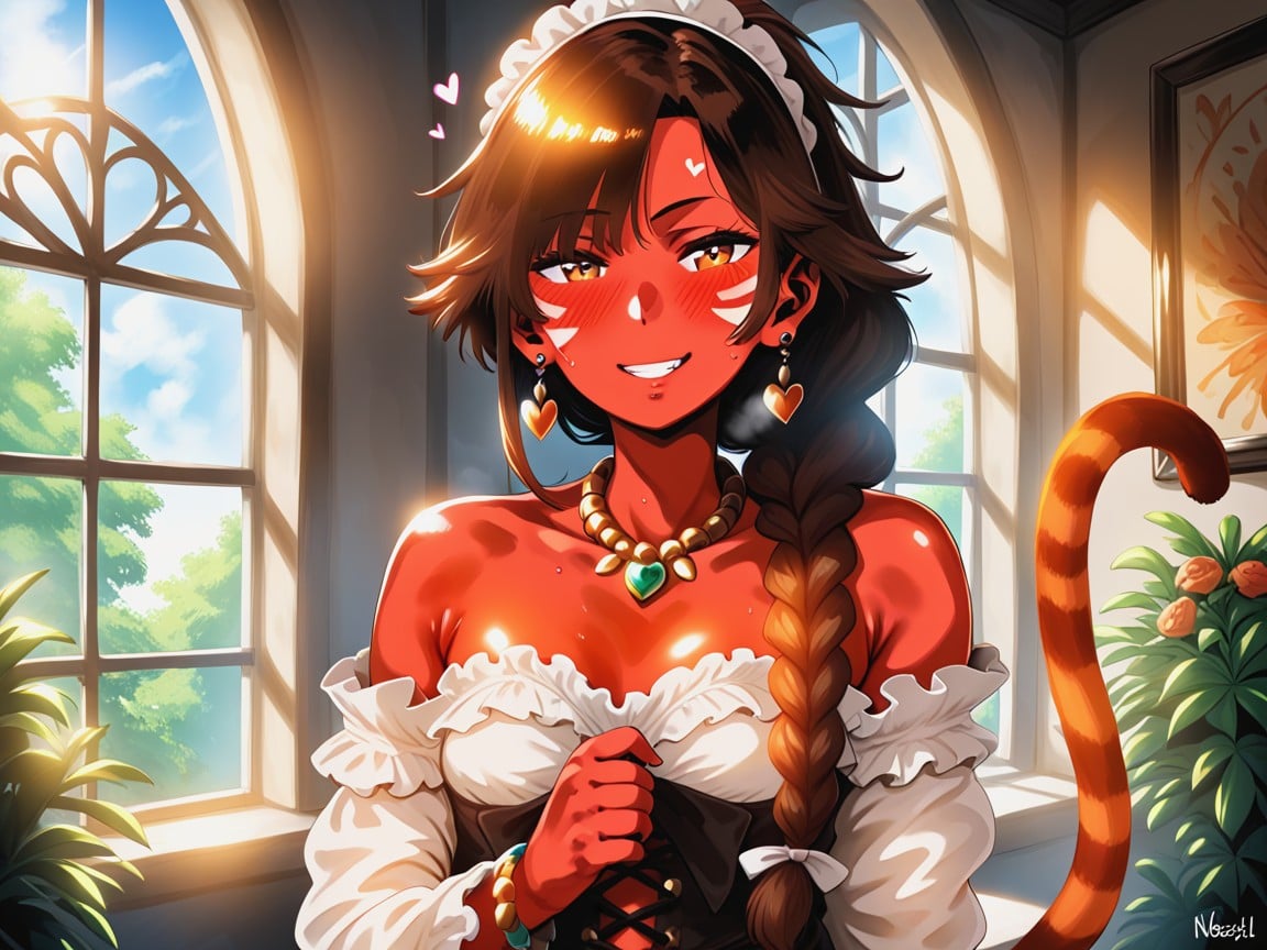 Proud Smug Face, Off-shoulder, Small Breasts Latina AI Porn