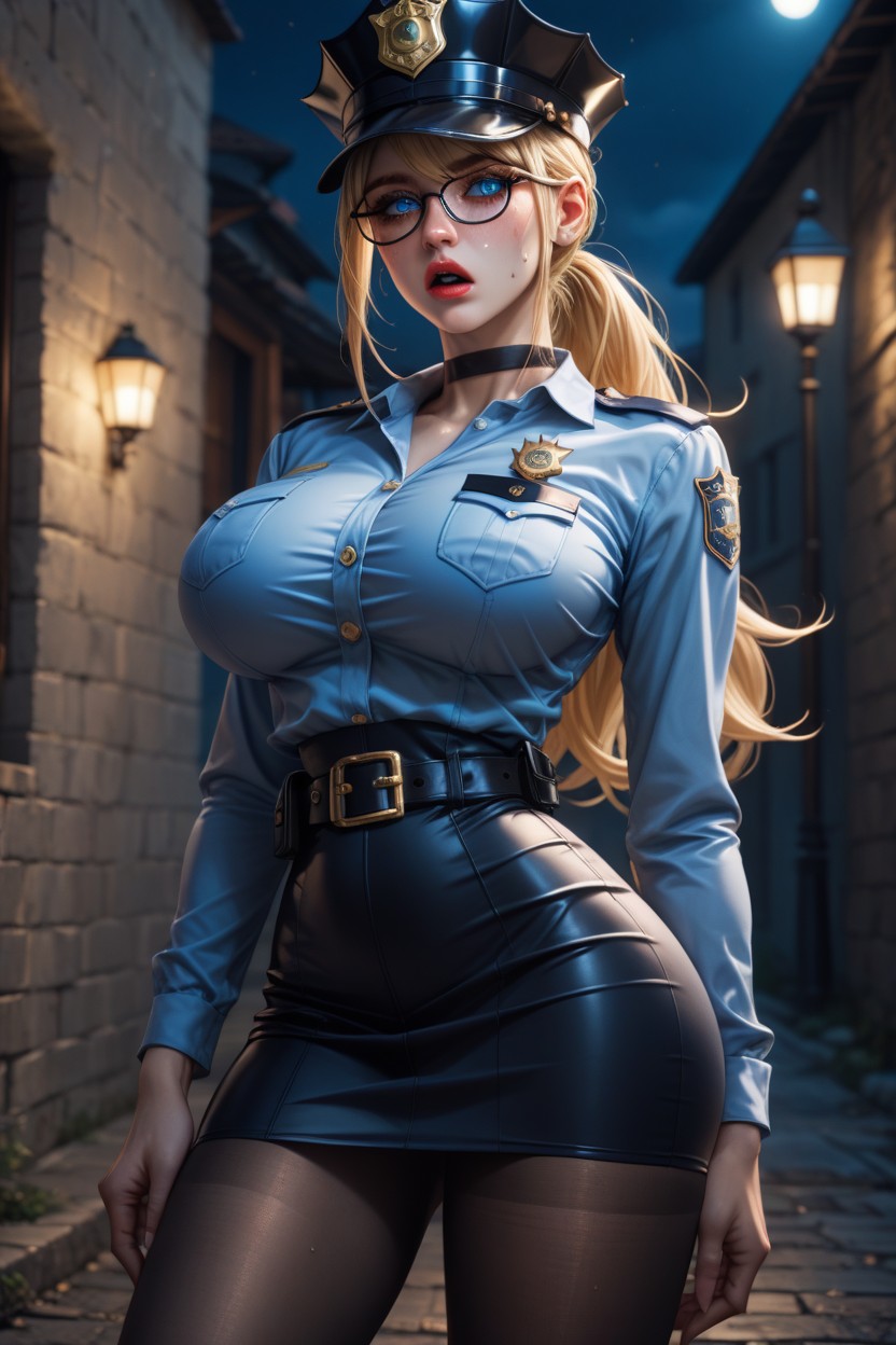 Extra Lean Waist, Man With Hockey Mask Stands Behind A Woman, Lean Hips AI Porn