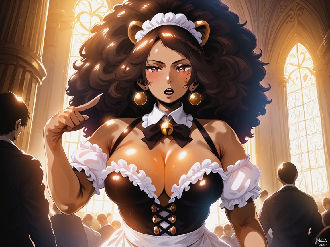 Strong Tight Hips, Burlesque Setting, High Color Contrast Latina AI Porn
