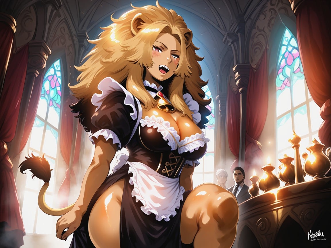 猫耳, Strong Thighs, Ornate Background ラティーナAIエロ