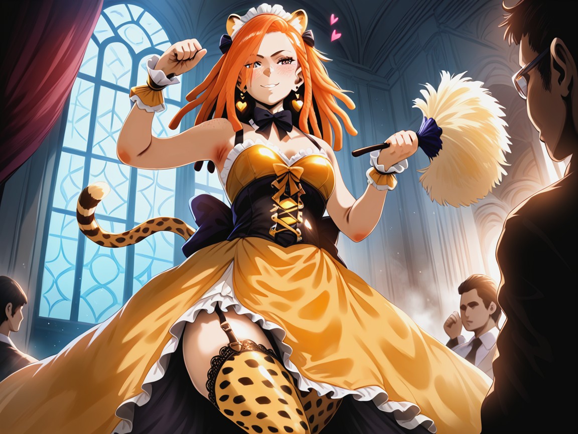Woman Cleaning, Cabaret Background, One Woman 拉丁AI色情